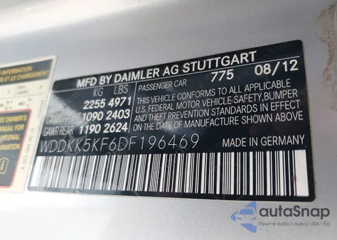 2013 Mercedes-Benz E 350 из США, поврежденный, VIN WDDKK5KF6DF196469